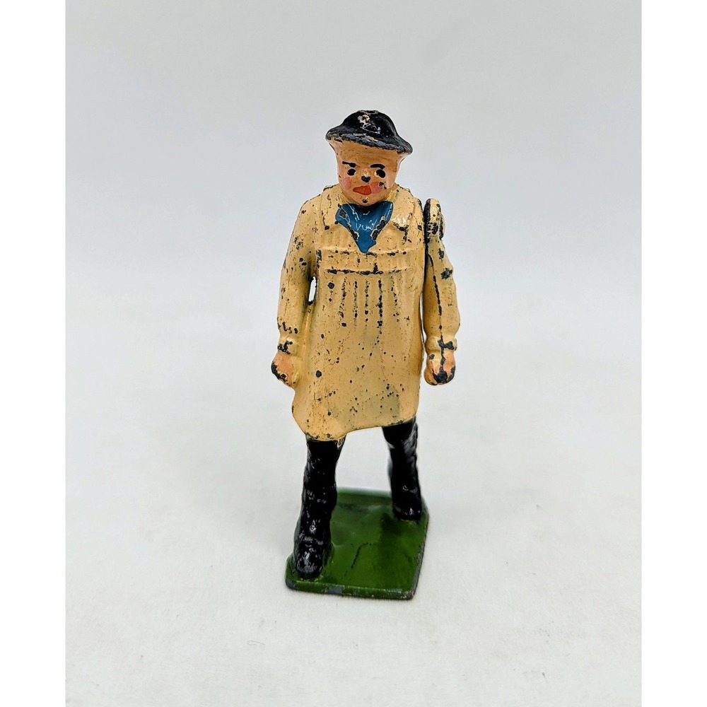 Vintage Britains Lead Farm Figure Carter With Whip #505 Moveable Arm